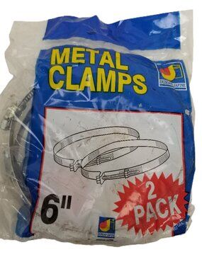 Dundas Jafine 6 Inch Metal Clamps HVAC Dryer Vent 2 Pack New